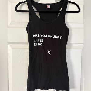 Black Graphic Tank Top